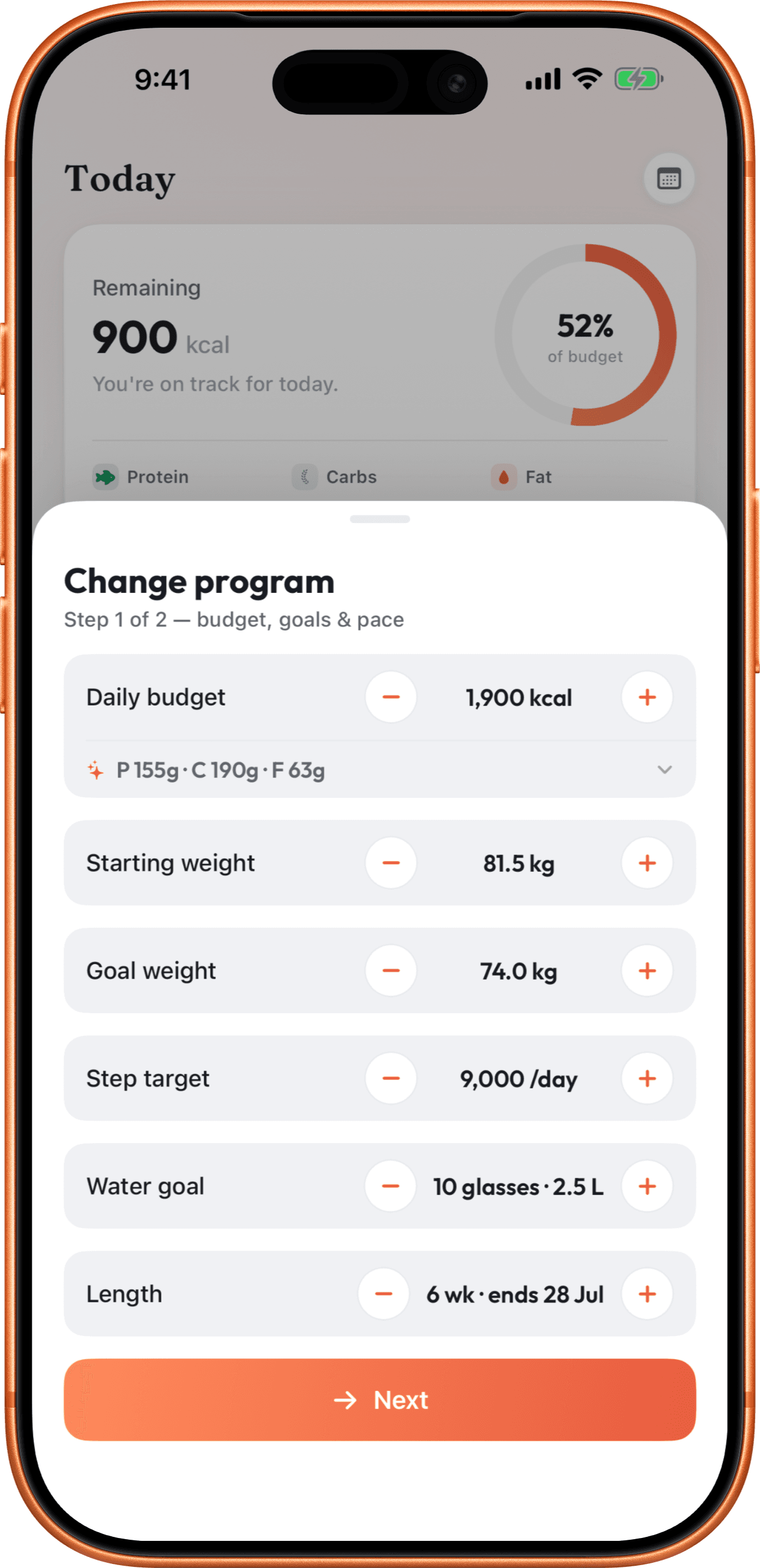 Set your budget, goals and pace